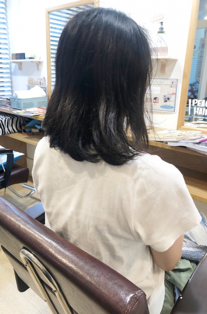 ギリギリ結べる長さか結べないくらいまで切り込むか 武蔵新城駅の美容室 Peace Hair ピースヘアー